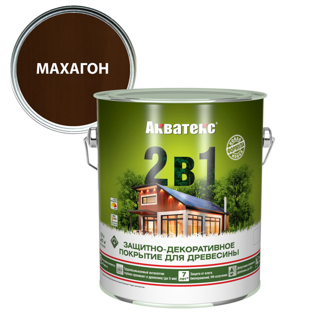 текстурное покрытие АКВАТЕКС 2,7л махагон, арт.18121