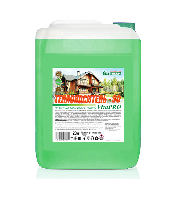 Теплоноситель Eco Therm VITA PRO -30 °С 20 кг на основе пропиленгликоля