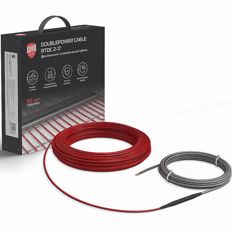 Теплый пол Royal Thermo Doublepower Cable 2500 Вт - 18,5 кв.м RTDC 2-17-2500 НС-1599074 без терморегулятора
