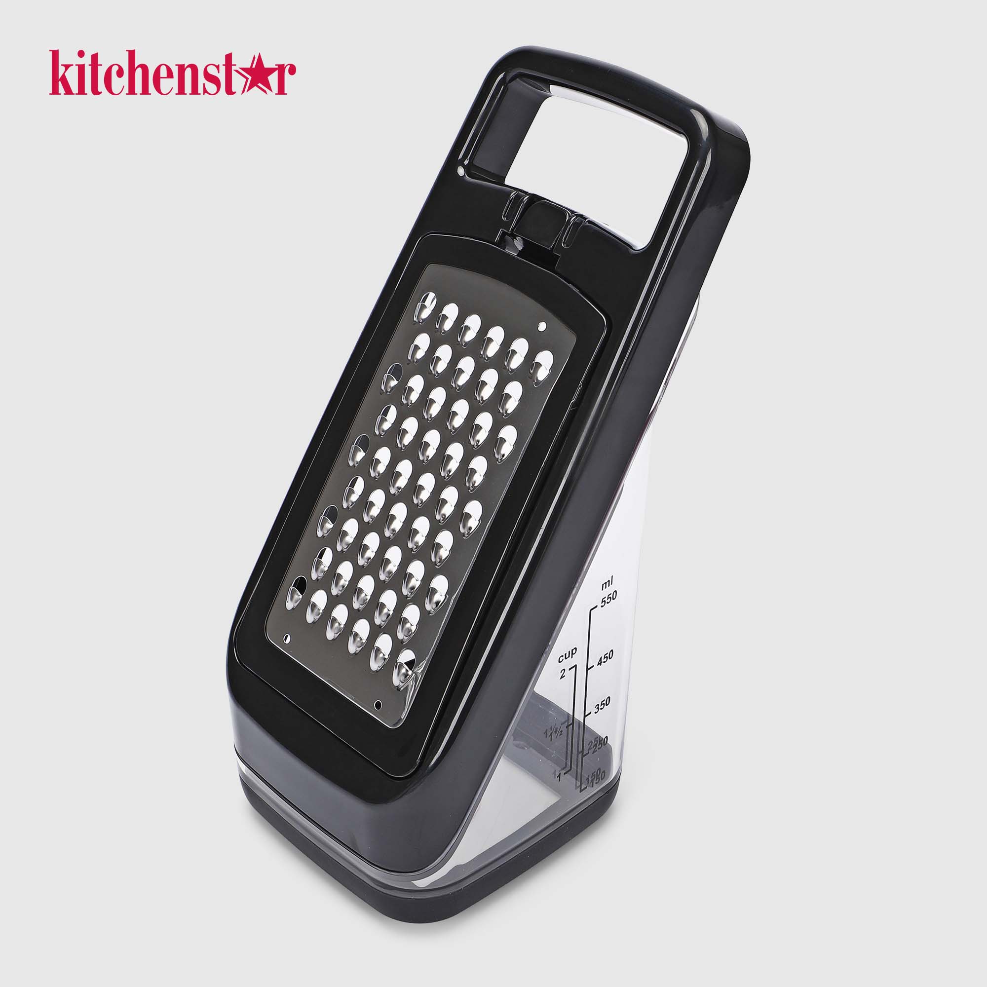 Терка с боксом Kitchenstar многофункциональная с механической ручкой zf2402