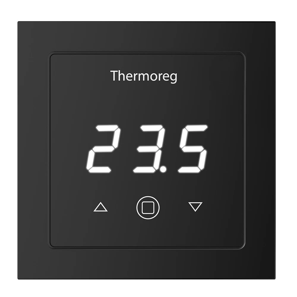 Терморегулятор электронный сенсорный для теплого пола Thermoreg TI-300 Black черный