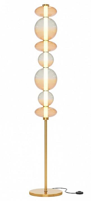 Торшер Maytoni Futuro MOD307FL-L40BS3K цвет плафона/подвески Оранжевый, цвет арматуры Латунь