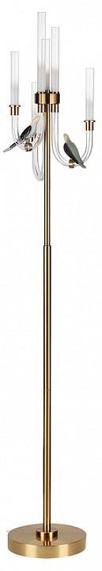 Торшер Odeon Light Lark 5431/12FL цвет плафона/подвески Белый, Прозрачный, цвет арматуры Бронза