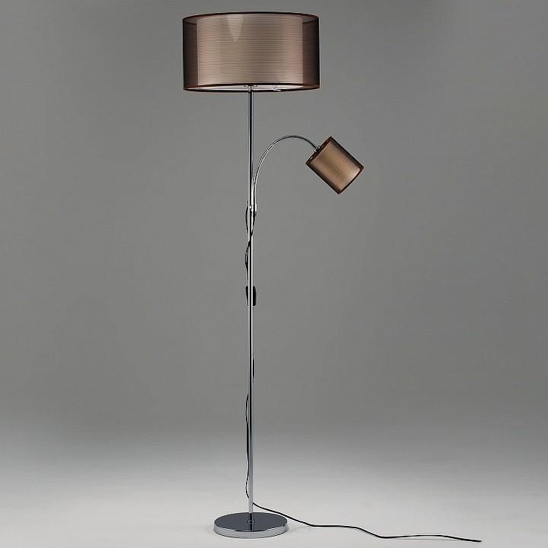 Торшер с подсветкой Moderli Room V10625-2F цвет плафона/подвески Коричневый, цвет арматуры Хром