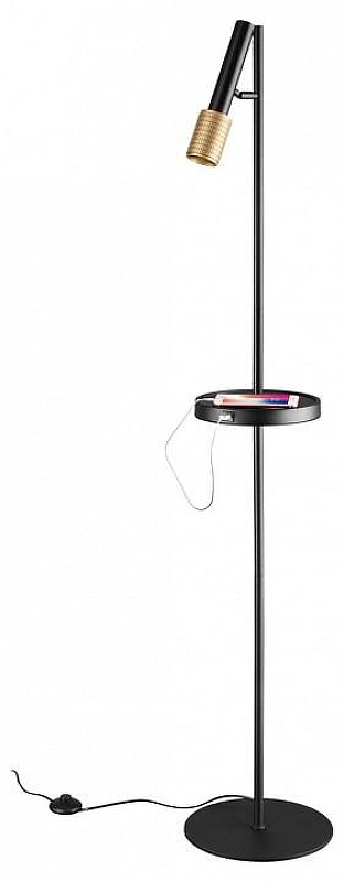 Торшер с полкой Odeon Light Mehari 4240/1F цвет плафона/подвески Золото, цвет арматуры Черный