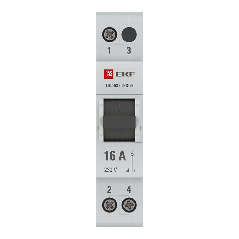 Трехпозиционный переключатель EKF PROxima ТПС-63 1Р 16А 230 В на DIN-рейку (TPS116)
