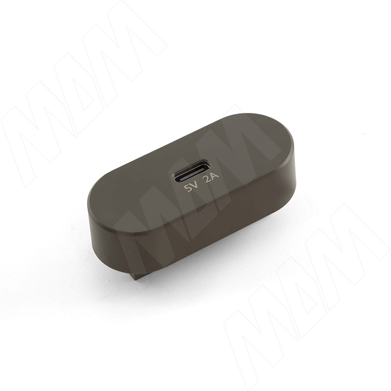 ТРЭК Разъем USB Type-C, модуль, 24 В, 10 Вт, антрацит, TRACK (TK24-INT-USBC-AN)