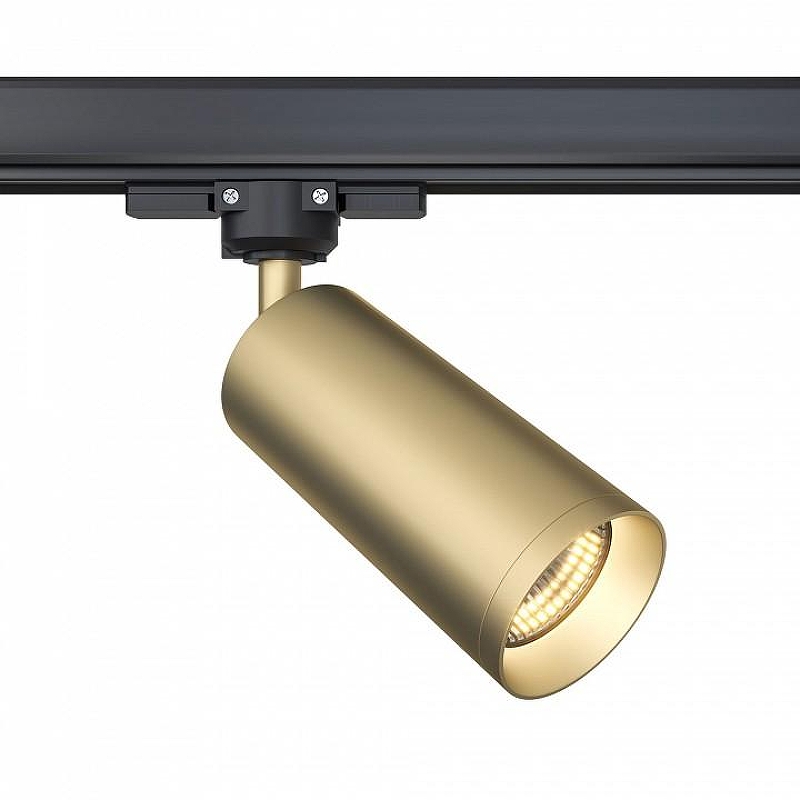 Трековый светильник Maytoni 3 phase track system Focus TR028-3-GU10-MG цвет плафона/подвески Золото, цвет арматуры Черный