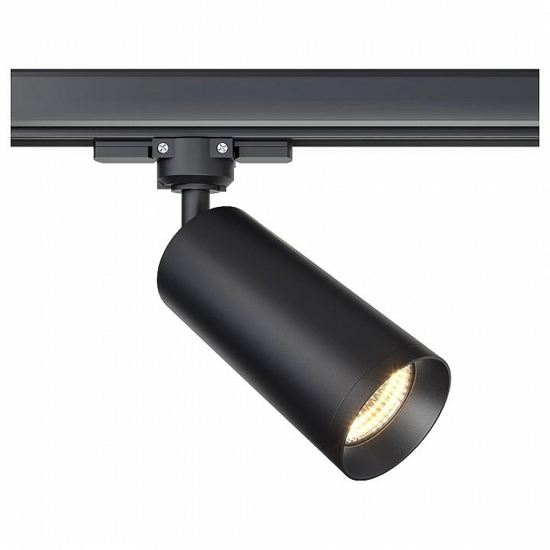 Трековый светильник Maytoni 3 phase track system Focus TR028-3-GU10-B цвет плафона/подвески Черный, цвет арматуры Черный