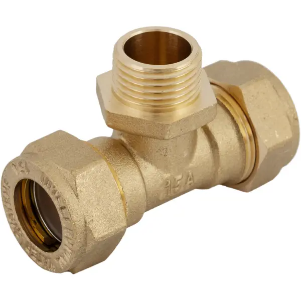 Тройник комбинированный Stahlmann 15x1/2"x15 мм НР латунь STML1501/215BEF