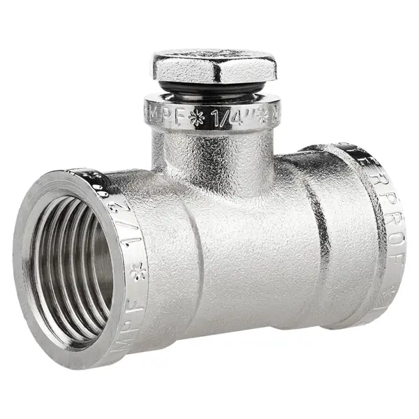 Тройник под манометр MPF 1/2"х1/4"х1/2" ВР мм латунь ИС.072797