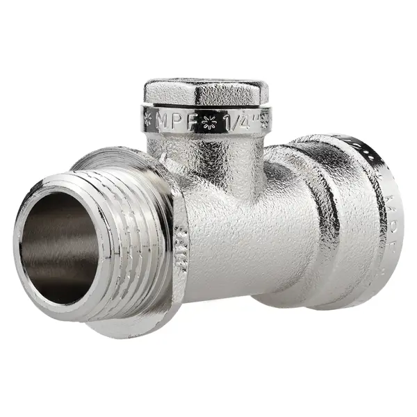 Тройник под манометр MPF 1/2"х1/4"х1/2" ВР-НР мм латунь ИС.071608