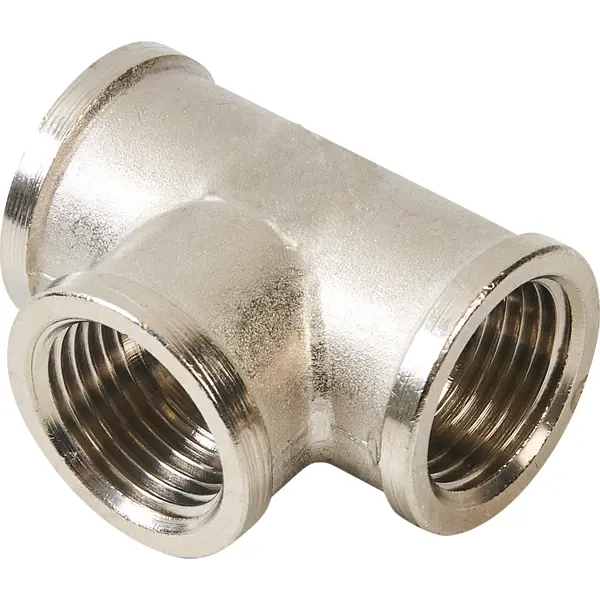Тройник Stout 1/2" ВР мм никелированная латунь