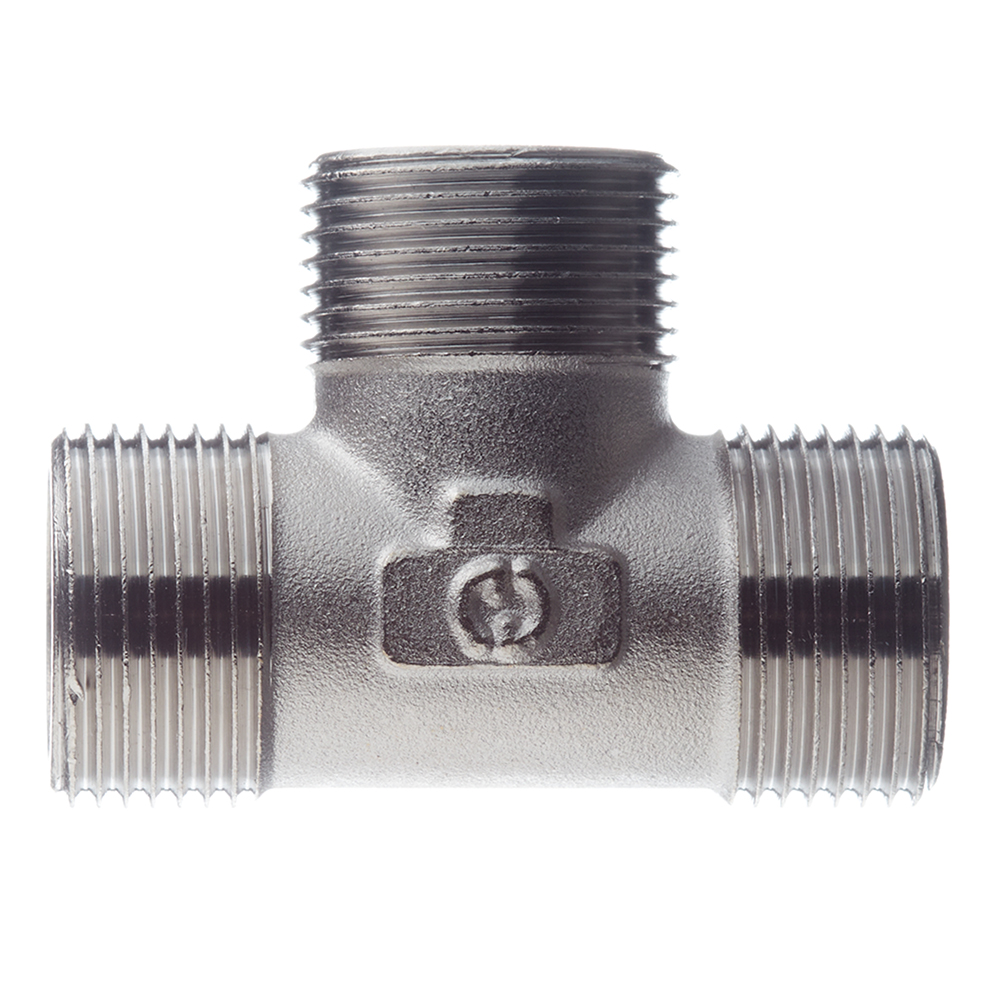 Тройник Stout 3/4 НР(ш) х 3/4 НР(ш) х 3/4 НР(ш) латунный (SFT-0018-343434)