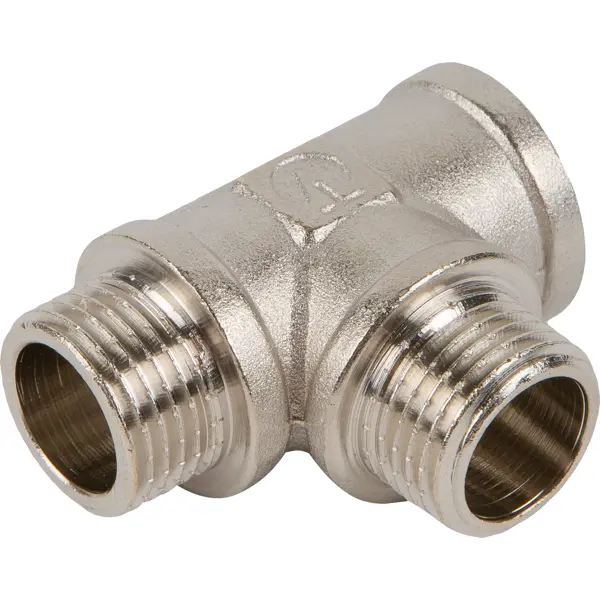 Тройник Valtec 1/2" ВР-НР мм никелированная латунь VTr.133.N.0004