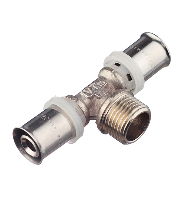 Тройник Valtec 16(пресс) х 1/2 НР(ш) х 16(пресс) (VTm.233.N.160416)