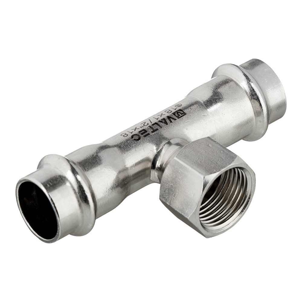 Тройник Valtec 18 мм х 1/2 ВР(г) х 18 мм нержавеющая сталь (VTi.932.I.180418)