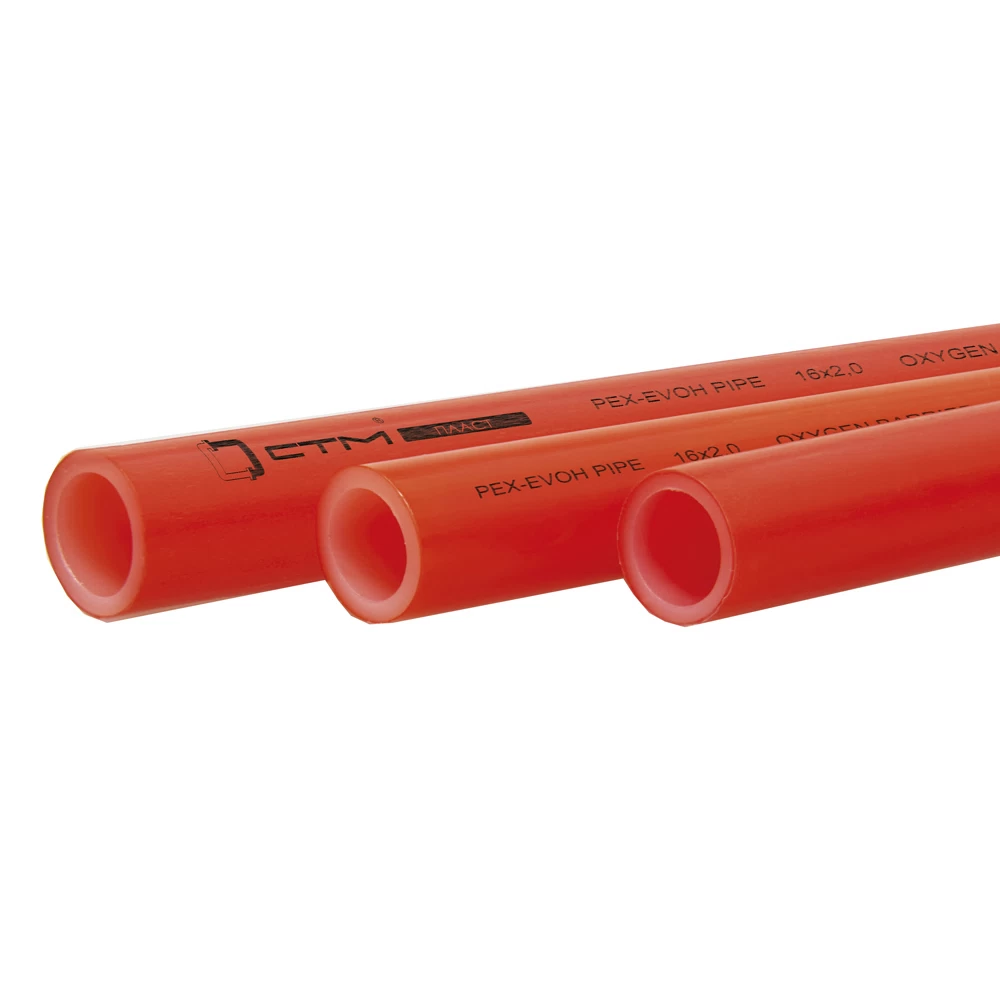 Труба для теплого пола PEX-b СТМ 16x2 мм из сшитого полиэтилена с антидиффузионным слоем EVOH (500 м) красная (CPEX16205-500)