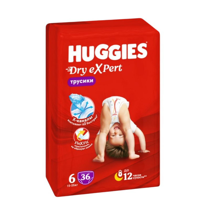 Трусики-подгузники Huggies Dry eXpert 6/XXL, 15-25 кг, 36 шт
