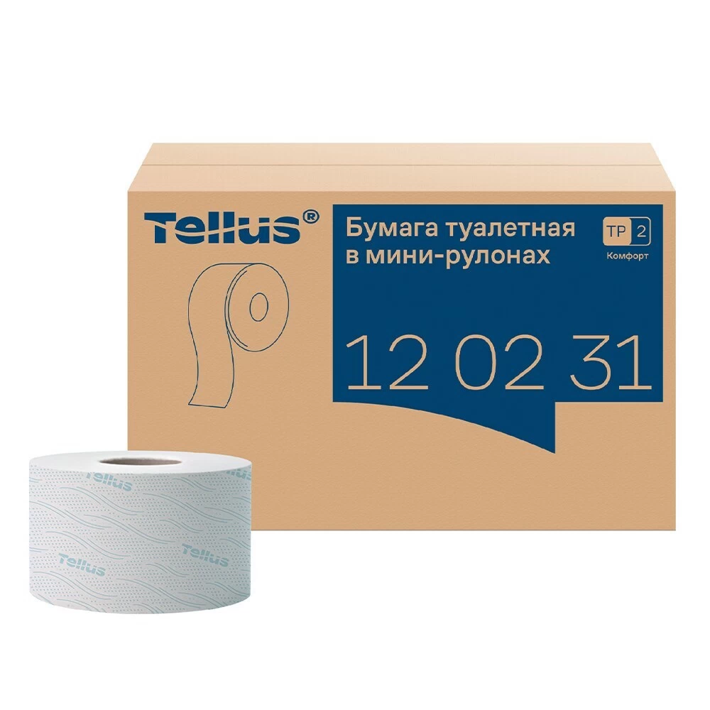 Туалетная бумага Tellus ТР-2 Комфорт в мини-рулонах 170 м (12 шт.) (120231)