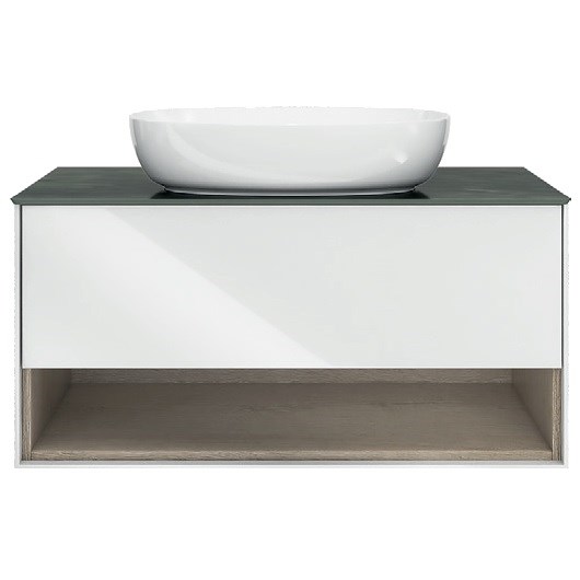 Тумба Kerama Marazzi Plaza Modern подвесная белая с бежевым 100х51 см
