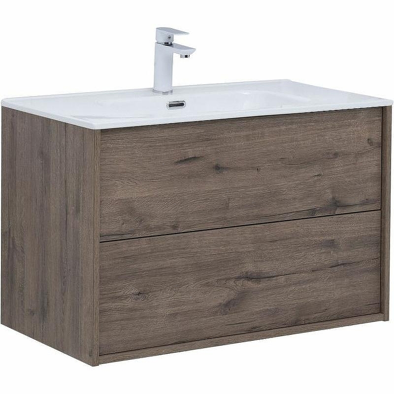 Тумба под раковину Aquanet Lino 80 Flat 287543 подвесная Дуб веллингтон