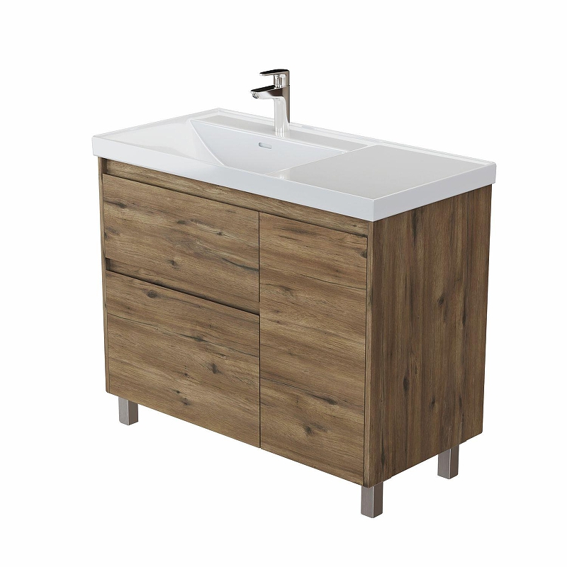 Тумба под раковину Aquanet Nova Lite 2.0 100 L 346348 цвет Дуб рустикальный