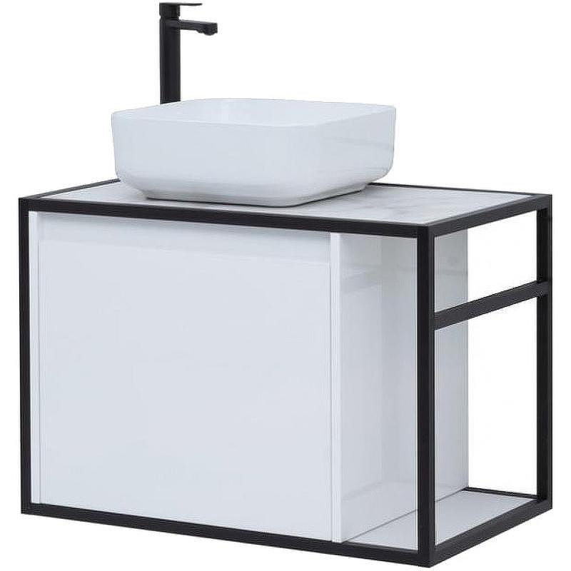 Тумба под раковину Aquanet Nova Lite Loft 75 L 261650 подвесная Белый глянец