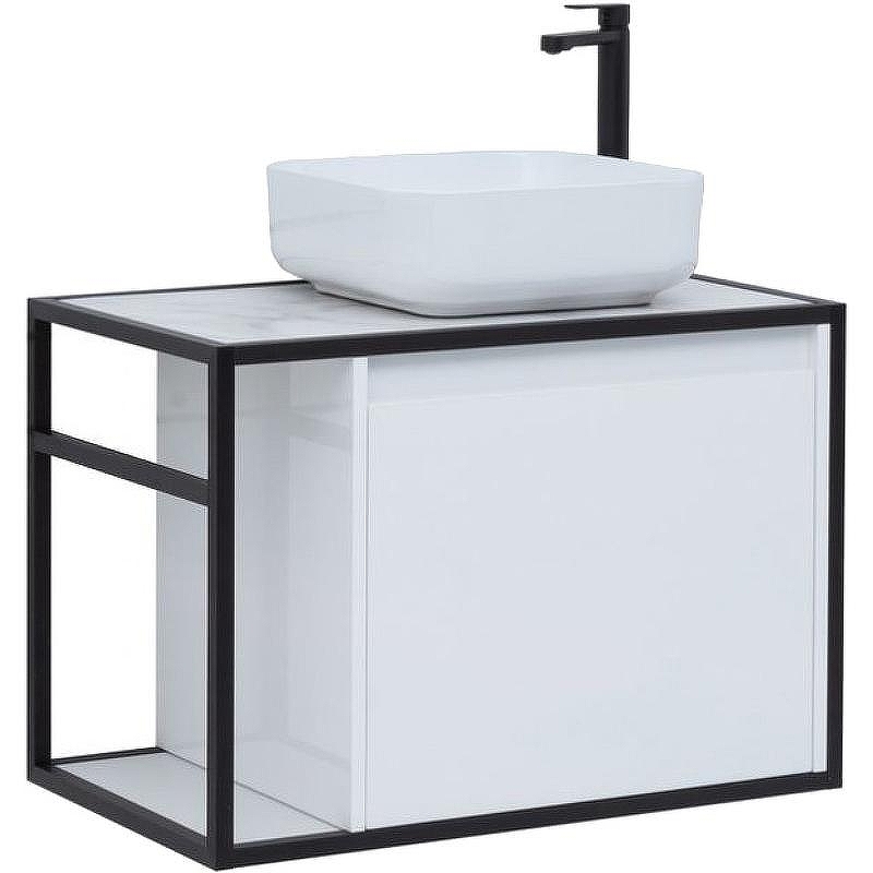Тумба под раковину Aquanet Nova Lite Loft 75 R 261649 подвесная Белый глянец