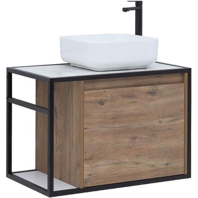 Тумба под раковину Aquanet Nova Lite Loft 75 R 261657 подвесная Дуб рустикальный
