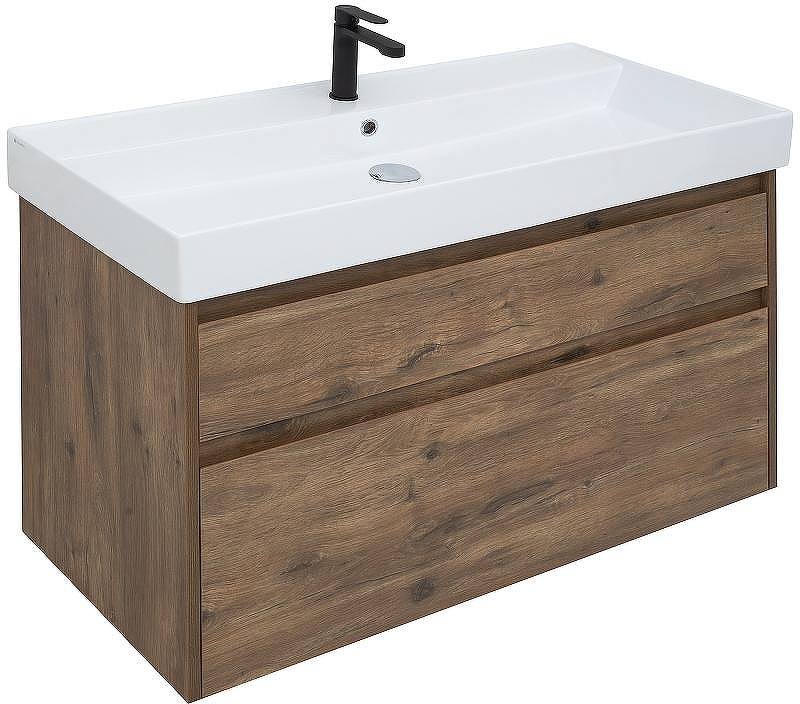 Тумба под раковину Aquanet Nova Lite Slim Synergy 100 249957 подвесная Дуб рустикальный