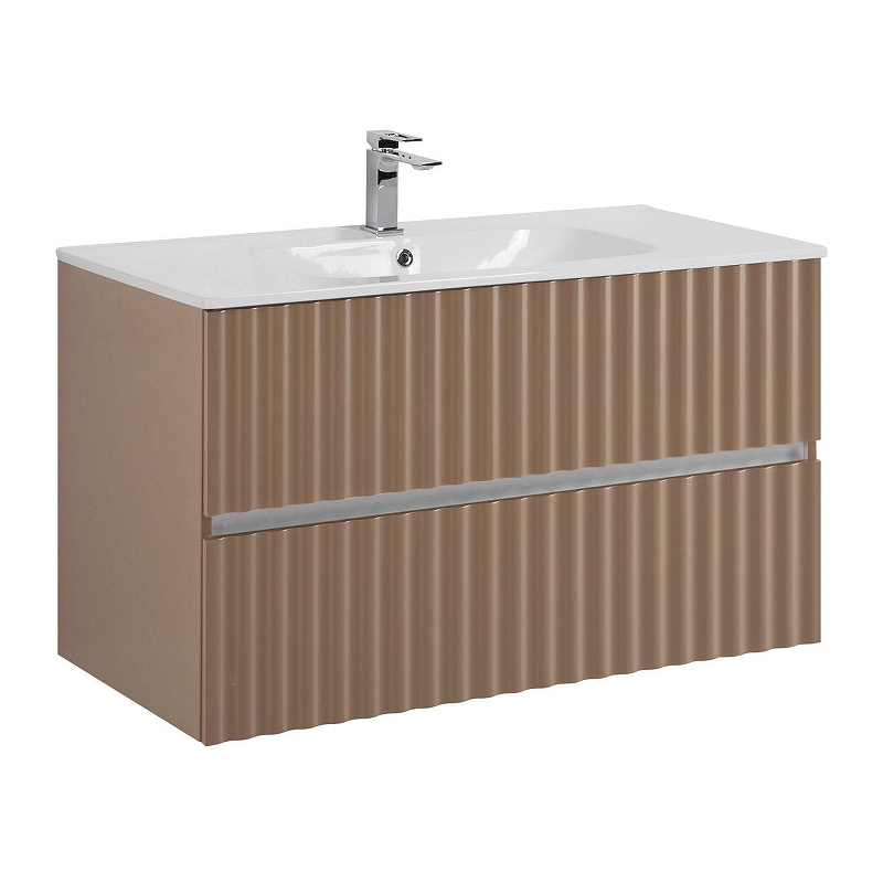 Тумба под раковину Art&Max Elegant 100 AM-ELEGANT-1000-2C-SO-CM-LED подвесная цвет Капучино матовый
