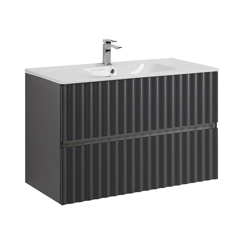 Тумба под раковину Art&Max Elegant 100 AM-ELEGANT-1000-2C-SO-GM-LED подвесная цвет Серый матовый