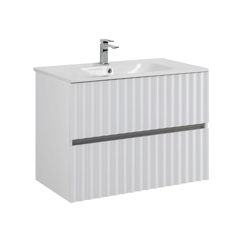 Тумба под раковину Art&Max Elegant 80 AM-ELEGANT-800-2C-SO-BM-LED подвесная цвет Белый матовый