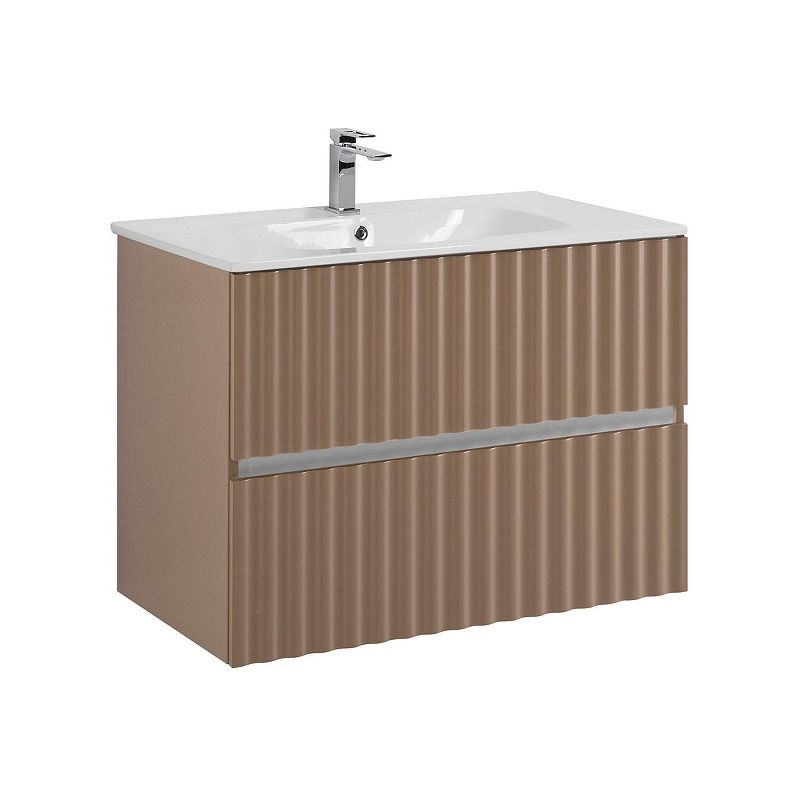 Тумба под раковину Art&Max Elegant 80 AM-ELEGANT-800-2C-SO-CM-LED подвесная цвет Капучино матовый