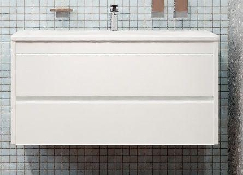 Тумба под раковину Art&Max Family 100 Family-1000-2C-SO-BL подвесная цвет Белый глянец