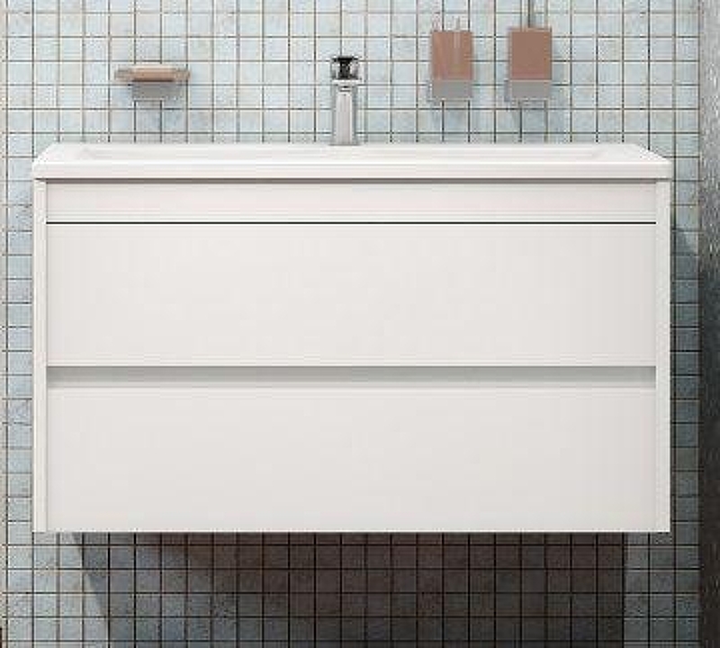 Тумба под раковину Art&Max Family 90 Family-900-2C-SO-BL подвесная цвет Белый глянец