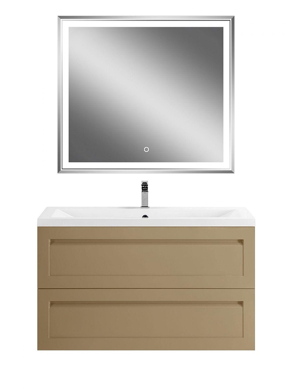 Тумба под раковину Art&Max Platino 100 AM-Platino-1000-2C-SO-CM подвесная цвет Капучино матовый