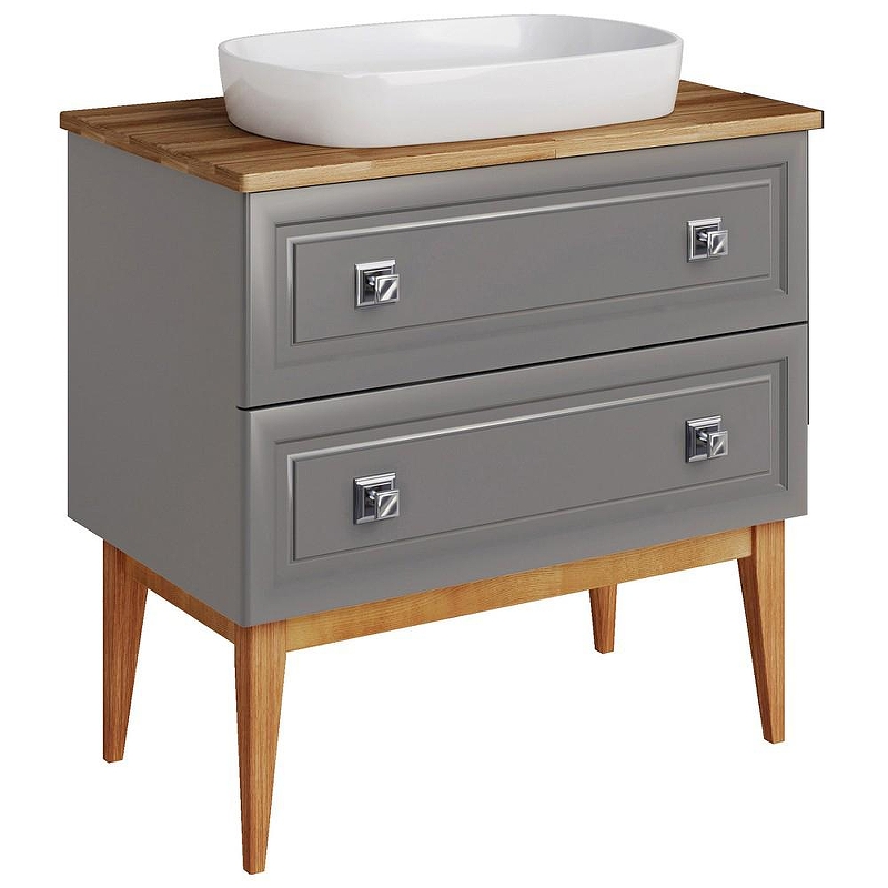 Тумба под раковину ASB-Woodline Каталина 80 Grey 12095 Серая
