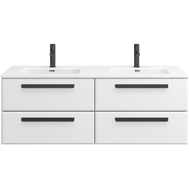 Тумба под раковину Cezares Eco-Cer-N 140 ECO-CER-N-1400-4C-SO-2-BL подвесная Bianco Lucido без ручек