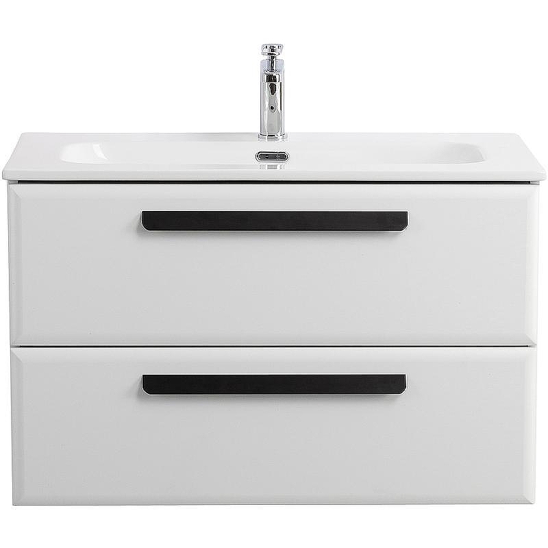 Тумба под раковину Cezares Eco-Cer-N 80 ECO-CER-N-800-2C-SO-BL подвесная Bianco Lucido без ручек