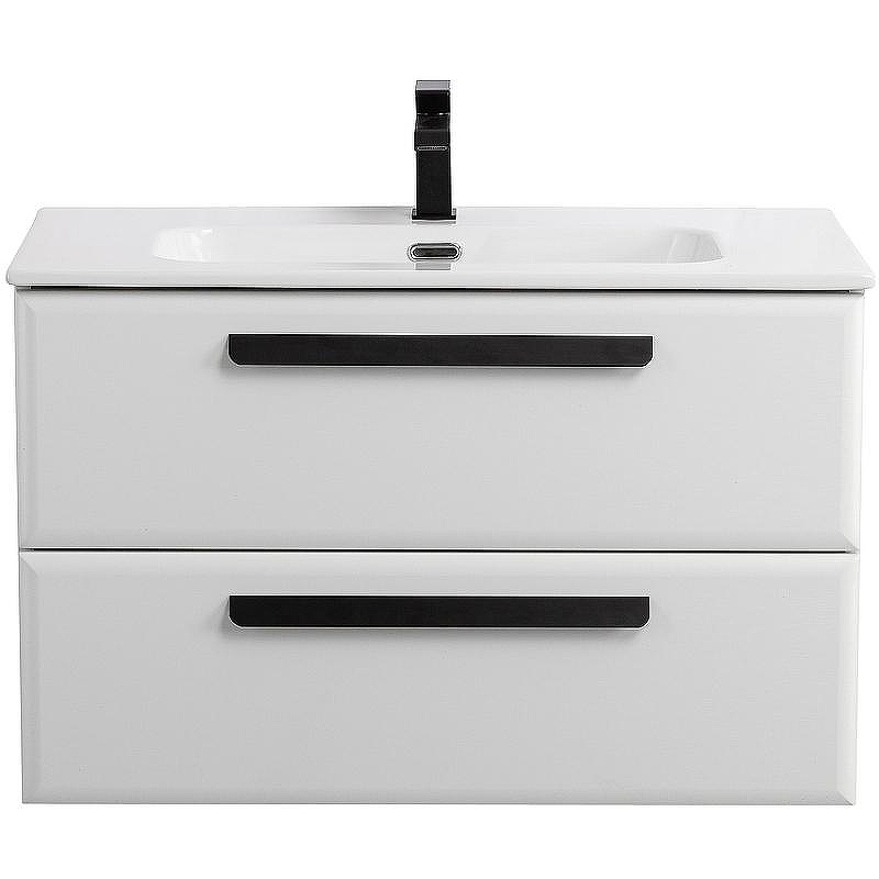 Тумба под раковину Cezares Eco-Cer-N 90 ECO-CER-N-900-2C-SO-BL подвесная Bianco Lucido без ручек