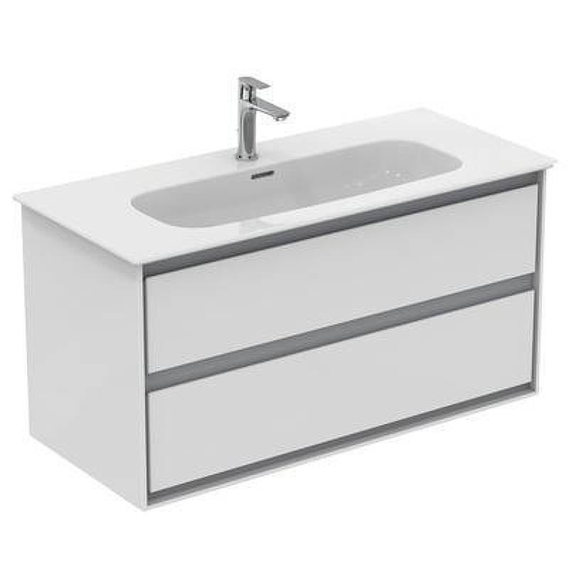 Тумба под раковину Ideal Standard Connect Air 100 E0821KN подвесная цвет Glossy White + Matt Light Grey (Белый глянцевый + Светло-серый матовый)