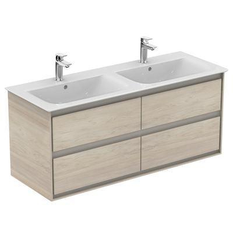 Тумба под раковину Ideal Standard Connect Air 120 E0822UK подвесная цвет Wood light brown + Matt Light Brown (Светло-коричневое дерево + Светло-коричневый матовый)