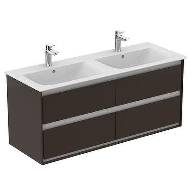 Тумба под раковину Ideal Standard Connect Air 120 E0822VY подвесная цвет Matt Dark Brown + Matt White (Темно-коричневый матовый + Белый матовый)