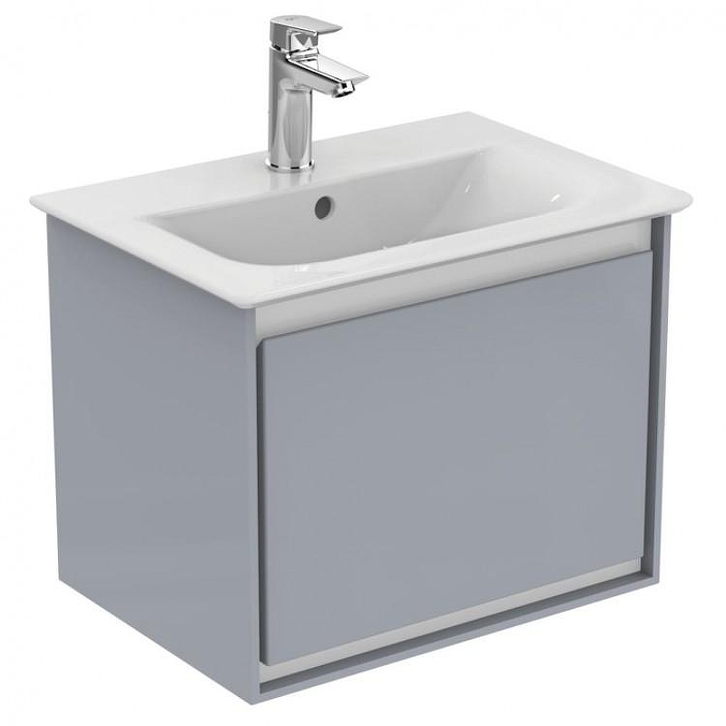 Тумба под раковину Ideal Standard Connect Air 50 E0817EQ подвесная цвет Glossy Light Grey + Matt White (Светло-серый глянцевый + Белый матовый)
