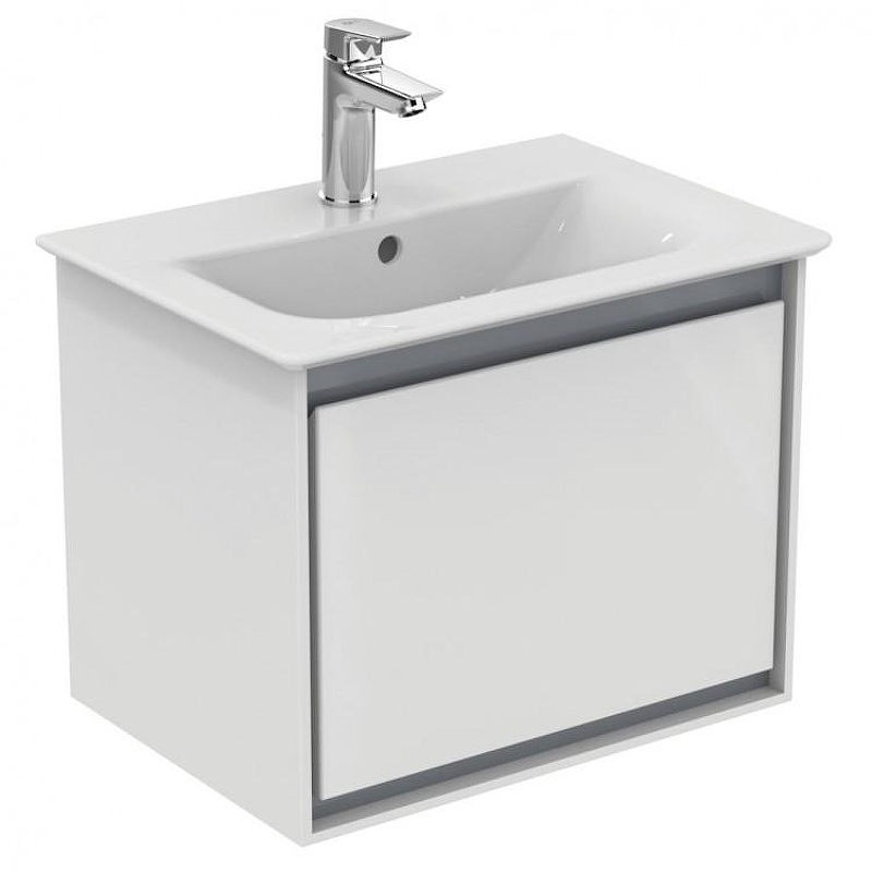 Тумба под раковину Ideal Standard Connect Air 50 E0817KN подвесная цвет Glossy White + Matt Light Grey (Белый глянцевый + Светло-серый матовый)