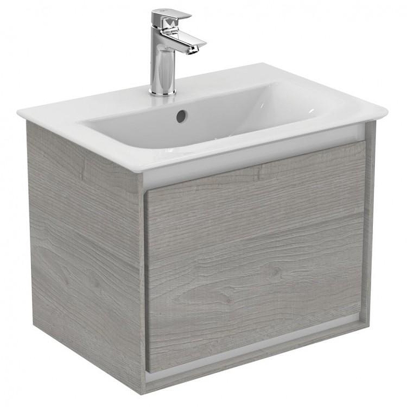Тумба под раковину Ideal Standard Connect Air 50 E0817PS подвесная цвет Wood Light Grey + Matt White (Светло-серое дерево + Белый матовый)