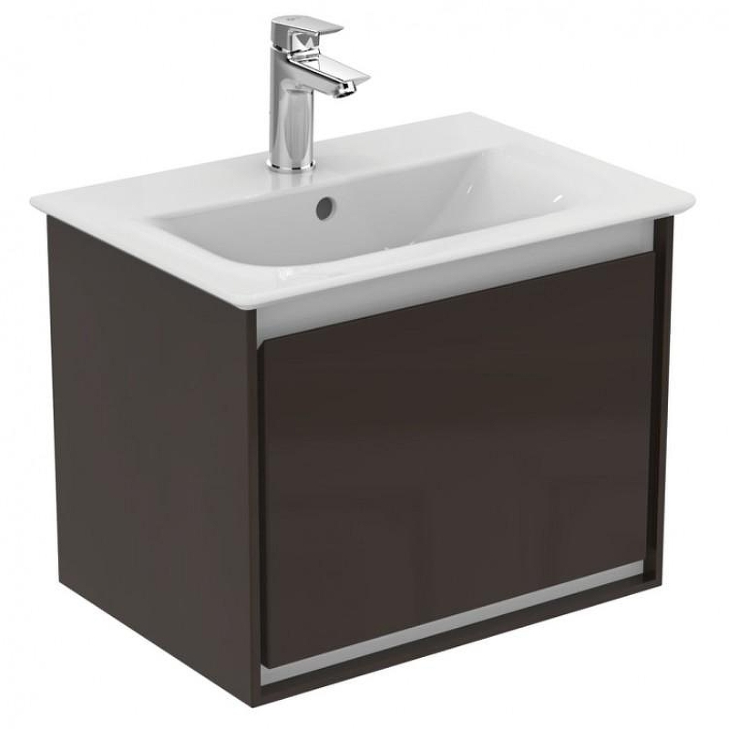 Тумба под раковину Ideal Standard Connect Air 50 E0817VY подвесная цвет Matt Dark Brown + Matt White (Темно-коричневый матовый + Белый матовый)