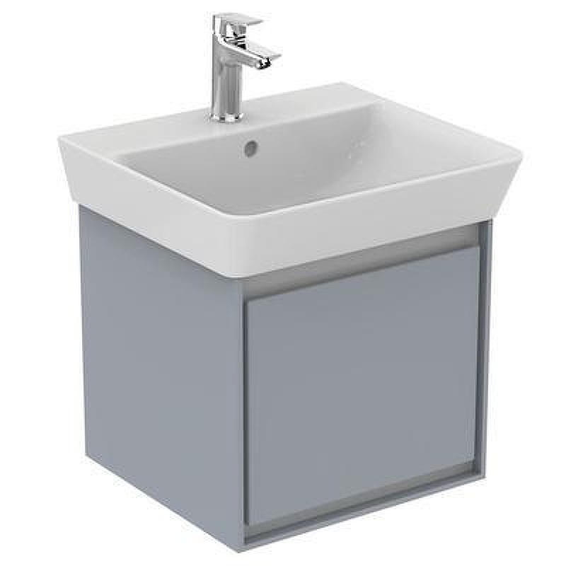 Тумба под раковину Ideal Standard Connect Air 50 E0842EQ подвесная цвет Glossy Light Grey + Matt White (Светло-серый глянцевый + Белый матовый)